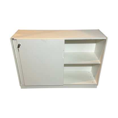 Skap med skyvedører fra EFG, hvit, 120x40x80 cm