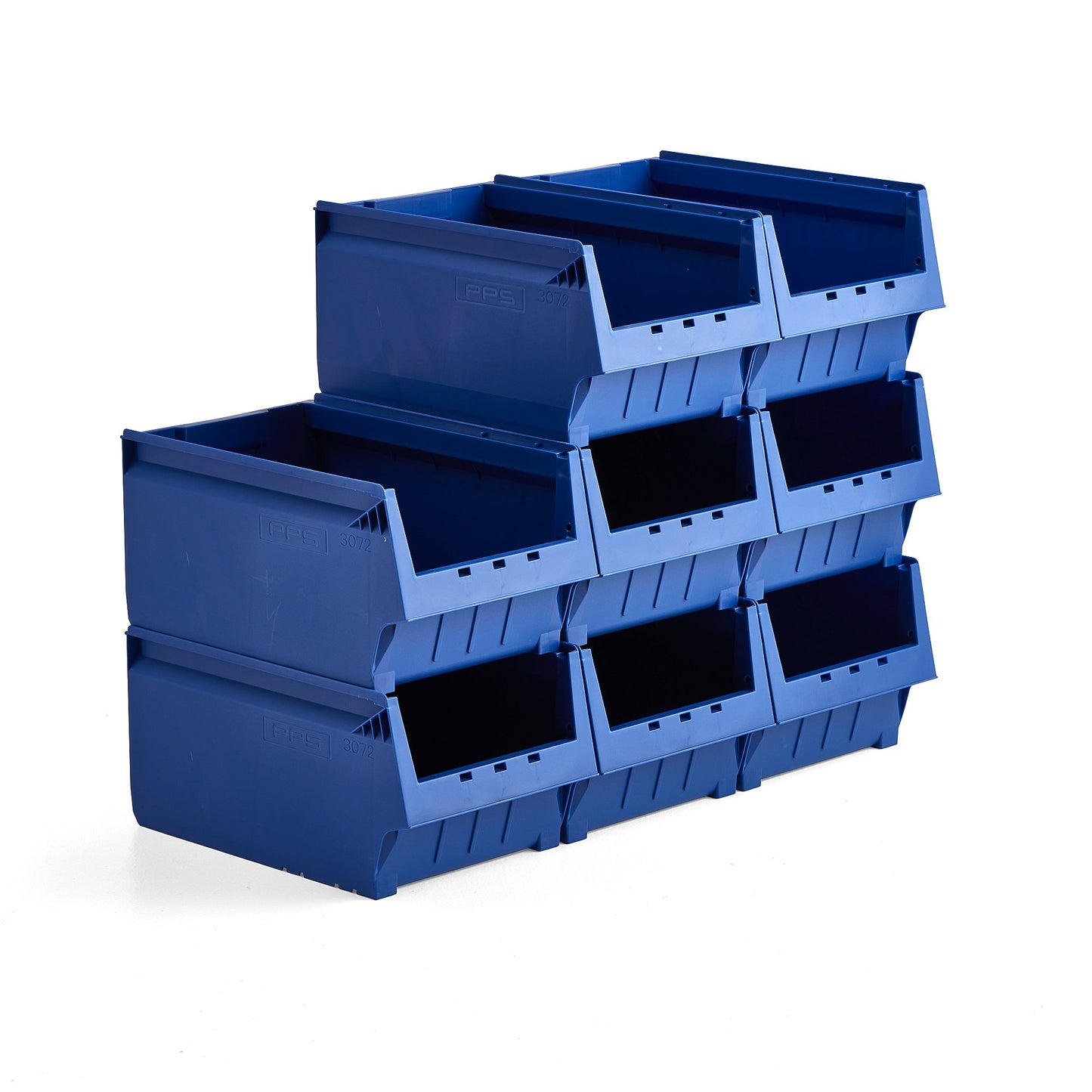 Plastbakke AJ 9000, serie -72, L500 B310 H250 mm, 8-pk., blå fra AJ Produkter