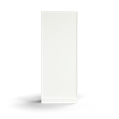 Skap QBUS, låsbare skyvedører m/håndtak, 4 hyller, sokkel, H2020 B800 D400 mm, hvit