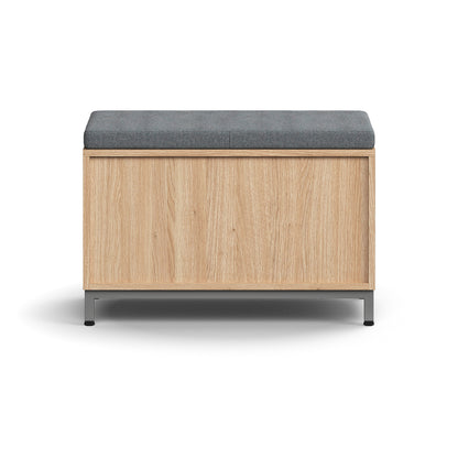 Oppbevaringsbenk fra AJ Produkter, eik med grønn pute