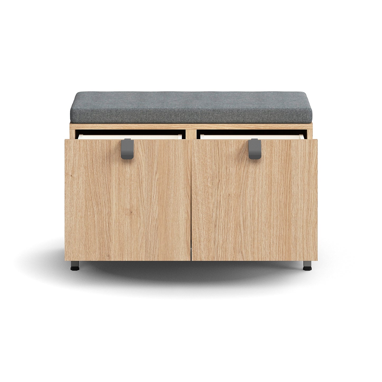 Oppbevaringsbenk fra AJ Produkter, eik med grønn pute