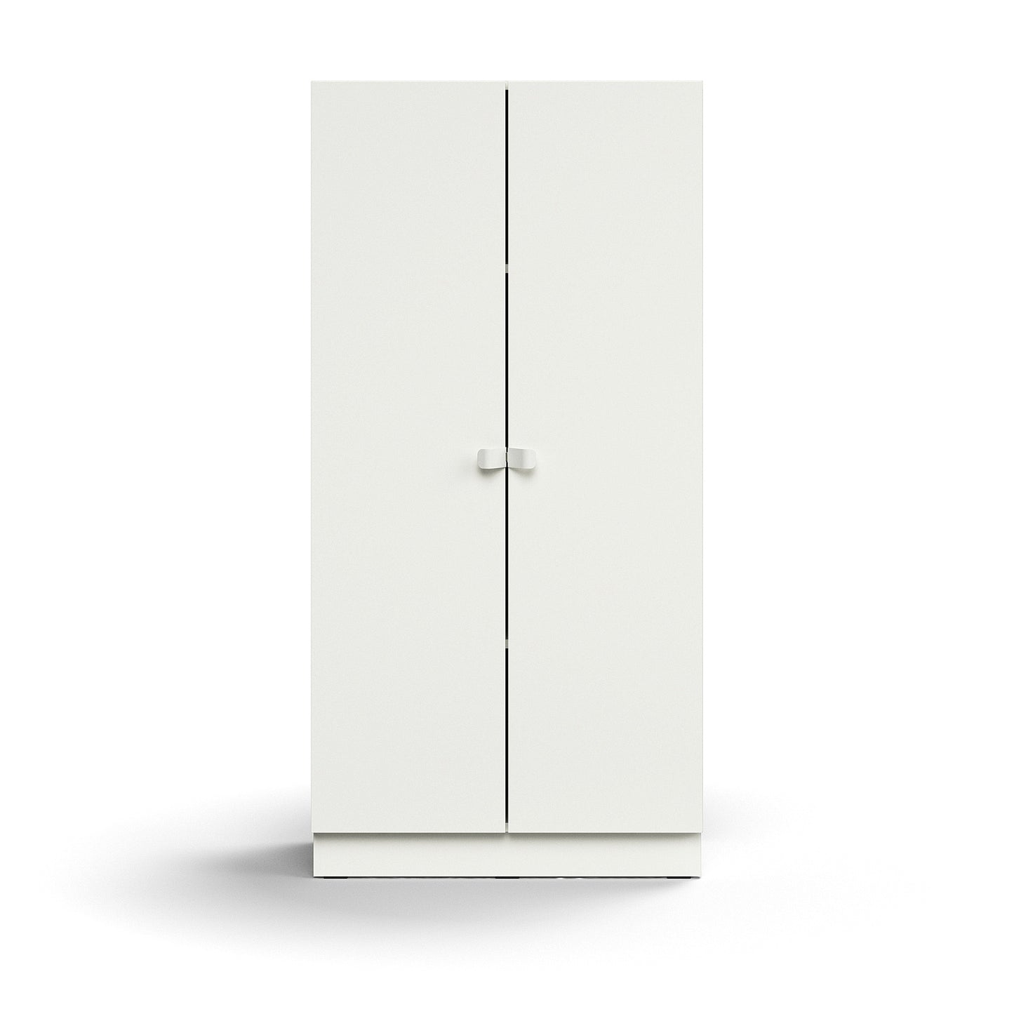 Skap QBUS, 3 hyller, sokkel, håndtak, H1636 B800 D420 mm, hvit fra AJ Produkter
