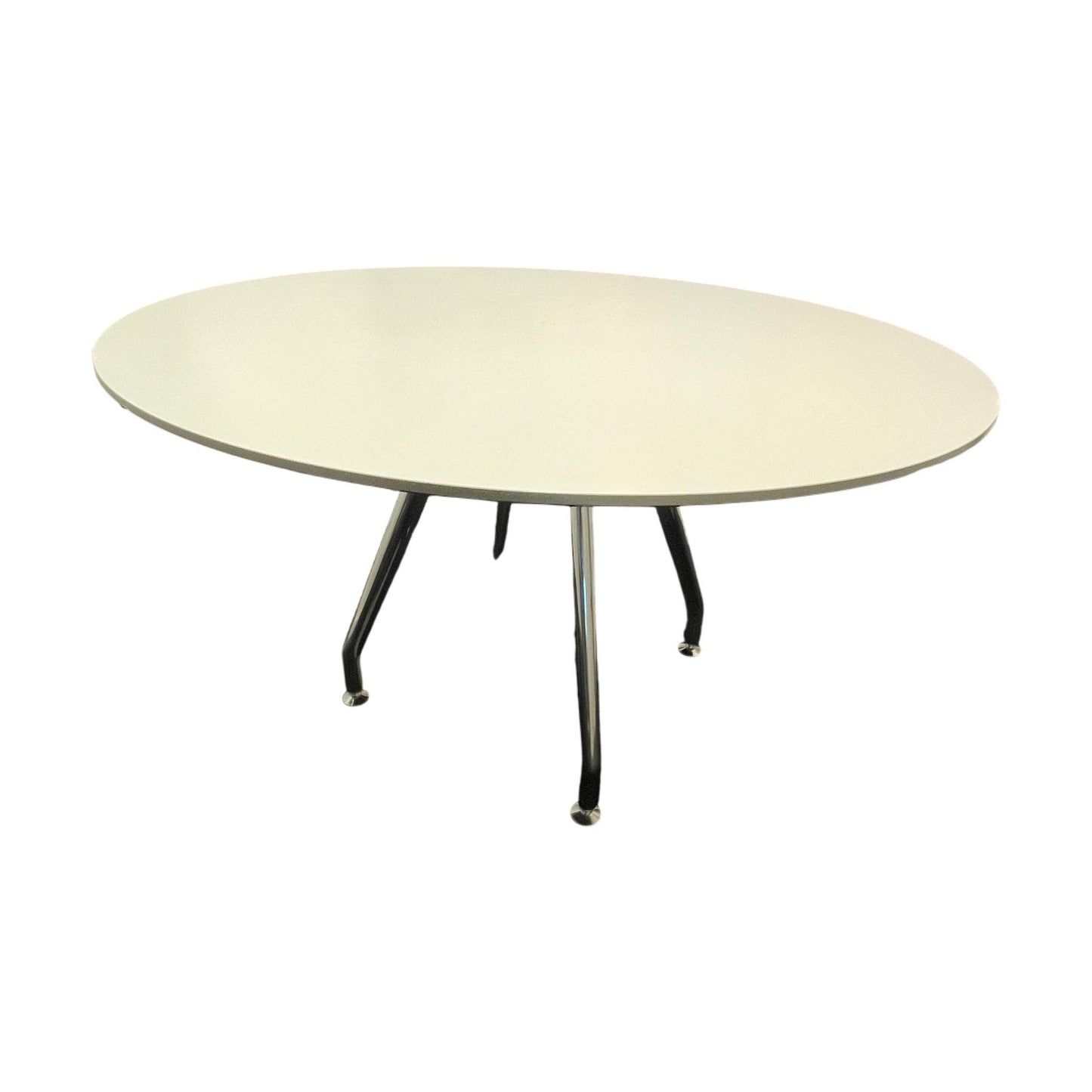 Duba B8 rundt møtebord, hvit laminat, Ø120 cm