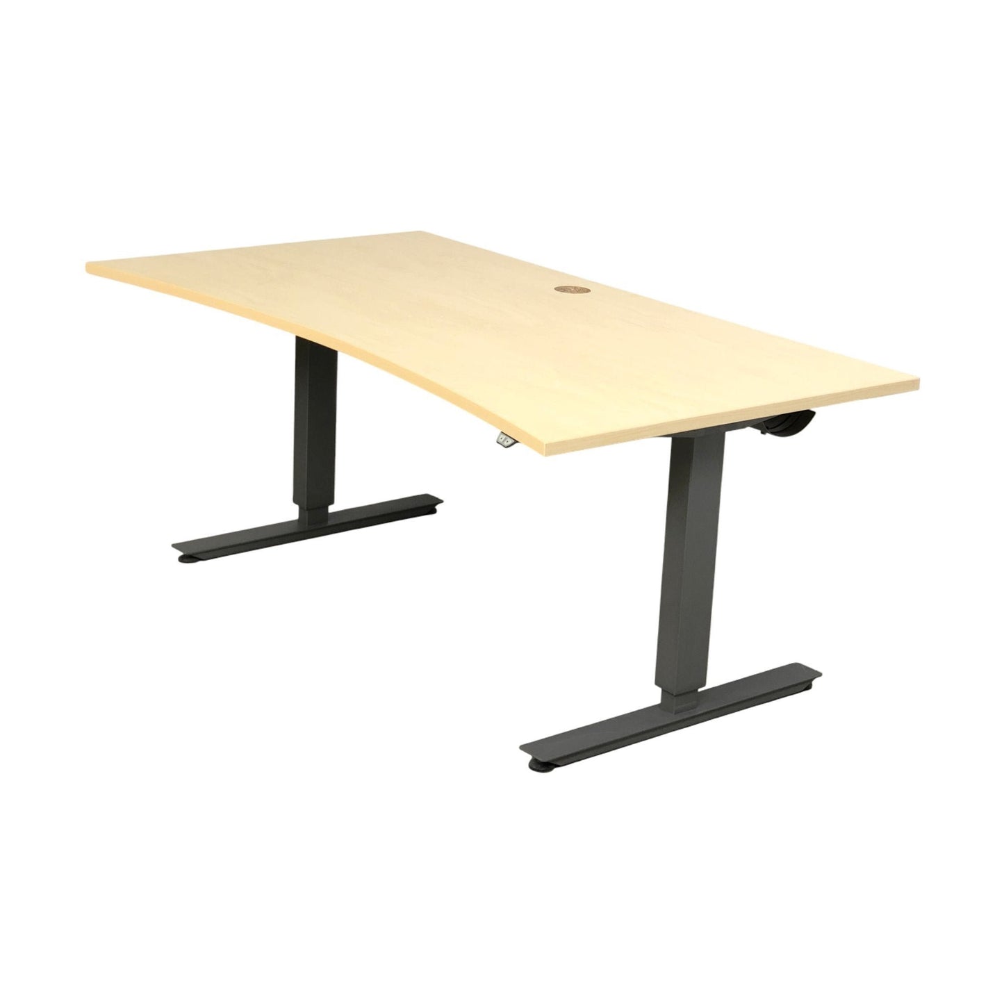 El hev/senk skrivebord med magebue fra EFG, trefarget, 160x90 cm