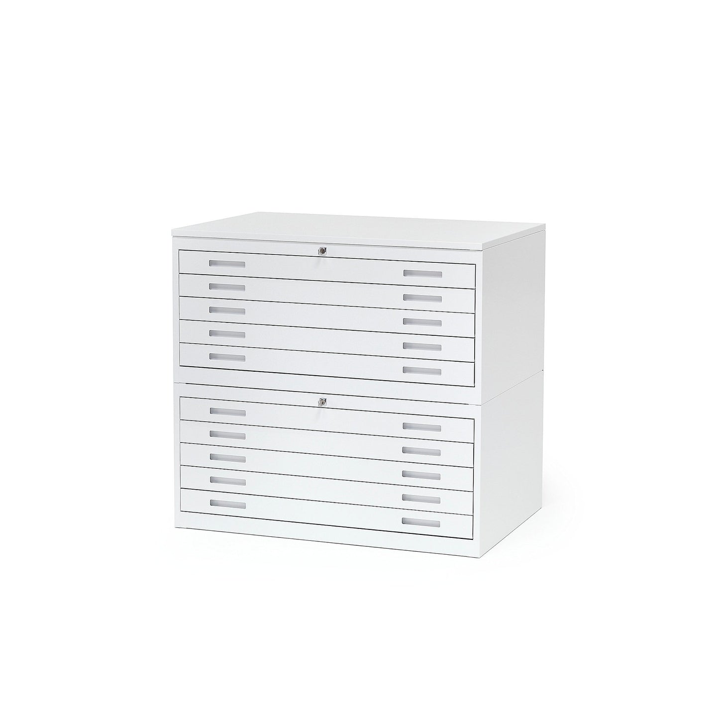 Tegningsskap SKETCH, dobbelt, A1, topplate stål, hvit