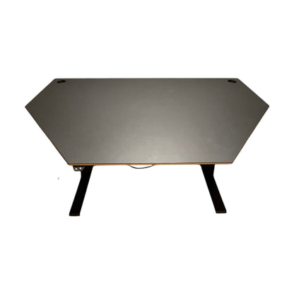 Trapesformet møtebord, svart elektrisk hev-senk, 180x120 cm