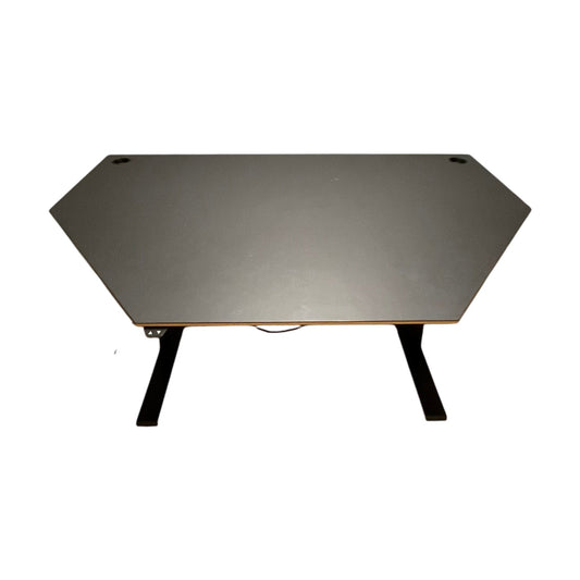 Trapesformet møtebord, svart elektrisk hev-senk, 180x120 cm