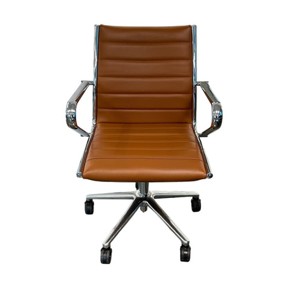 Classic Manager møteromsstol fra Sitland, cognac, med hjul