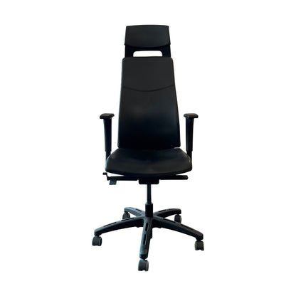 Kontorstol, IKEA Volmar, svart skinn
