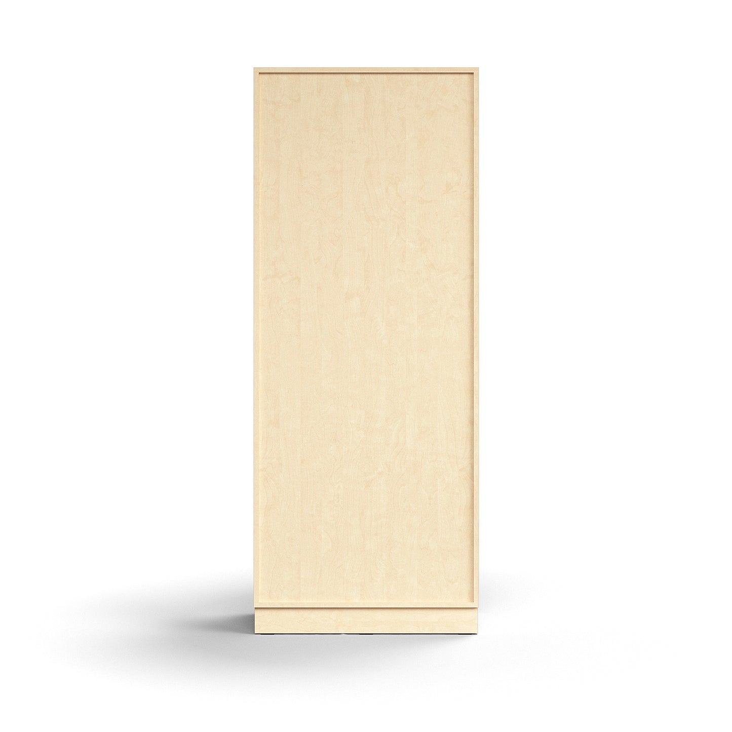 Skap QBUS, låsbare skyvedører m/håndtak, 4 hyller, sokkel, H2020 B800 D400 mm, bjørk