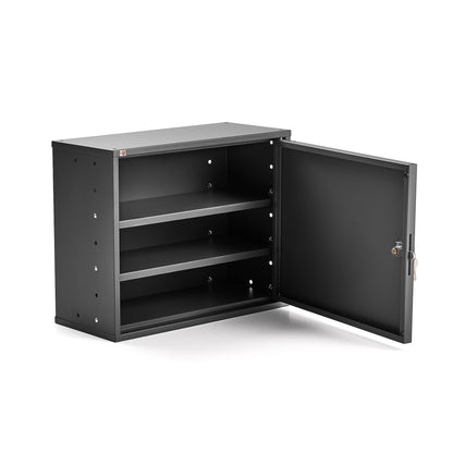 Skap COMBO, 2 hyller, H380 B472 D205 mm, grå