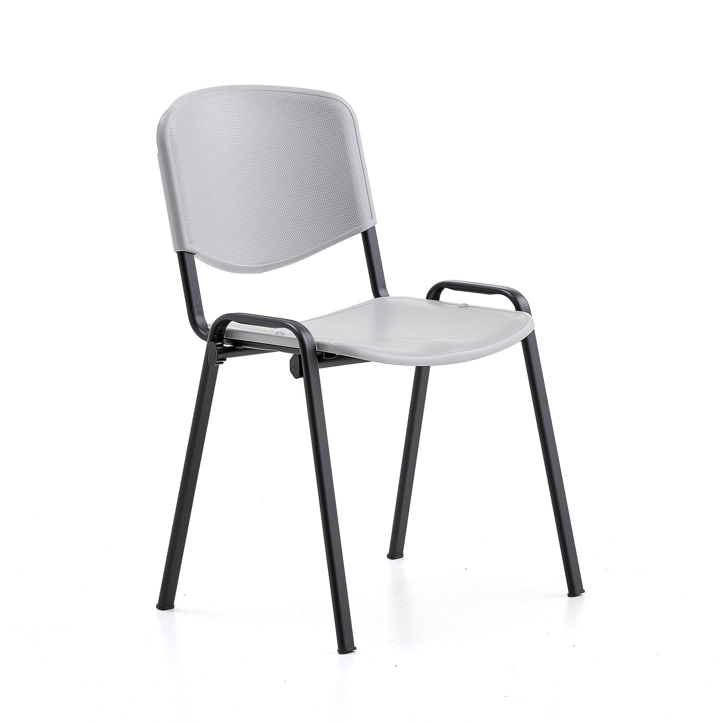 Stol NELSON, plastsete, svart/lys grå fra AJ Produkter