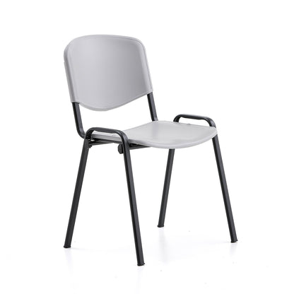 Stol NELSON, plastsete, svart/lys grå fra AJ Produkter