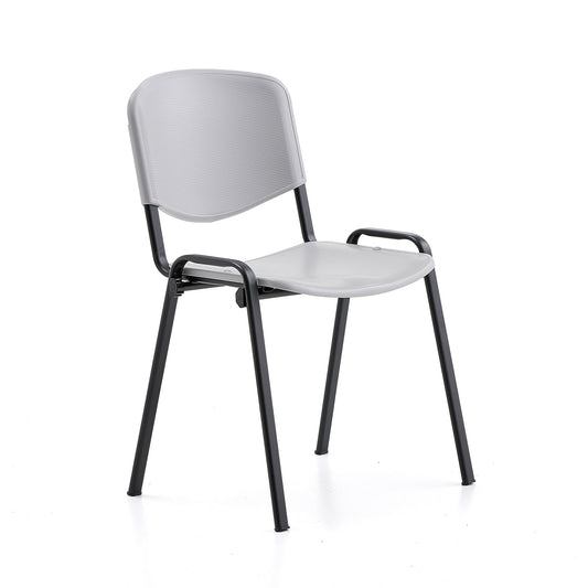 Stol NELSON, plastsete, svart/lys grå fra AJ Produkter