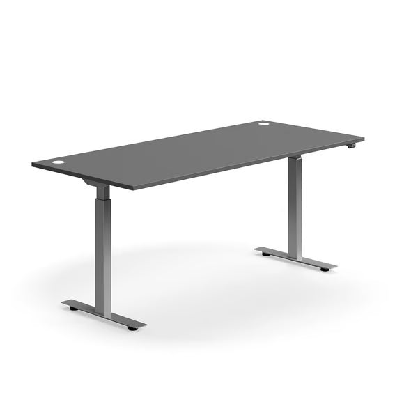 FLEXUS hev/senk skrivebord, grå, 180x80 cm