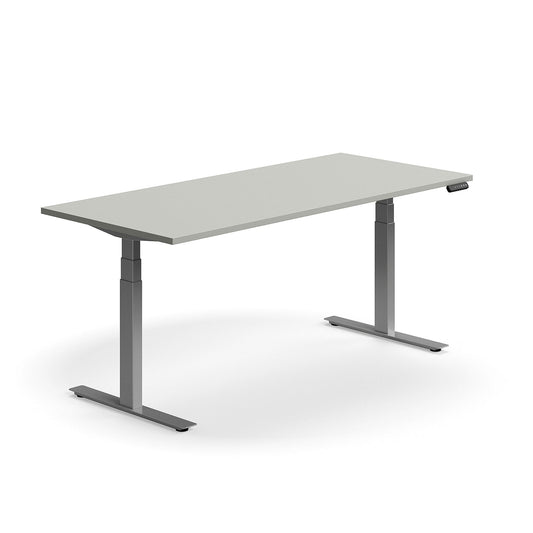 Skrivebord QBUS fra AJ Produkter, lys grå laminat, 180x80 cm