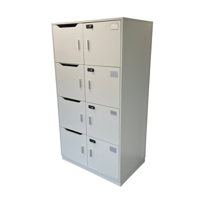 Låseskap i hvit fra Lehmann, 6 rom, 166 cm høy