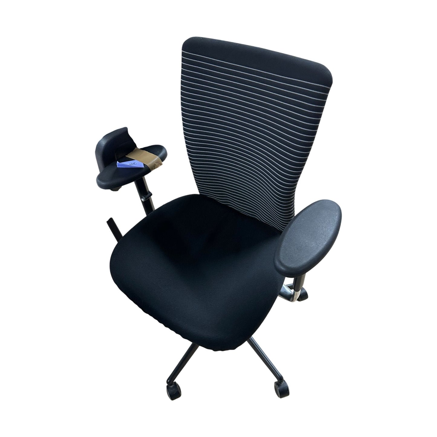 Vitra kontorstol T-Chair, svart med stripet rygg