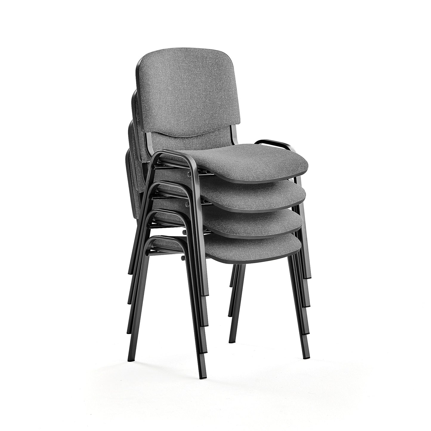 Konferansestol NELSON, 4-pk., lys grå/svart