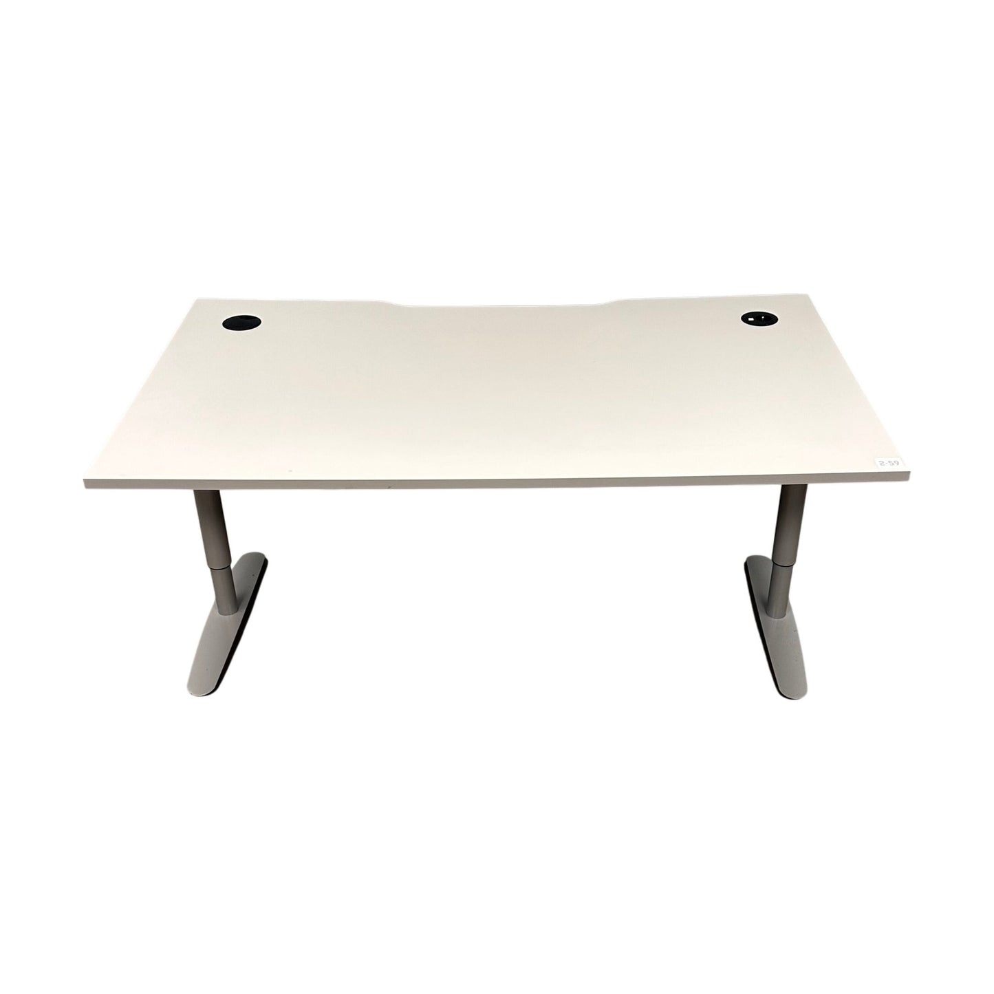 Manuelt hev/senk skrivebord, hvit, 160x90 cm