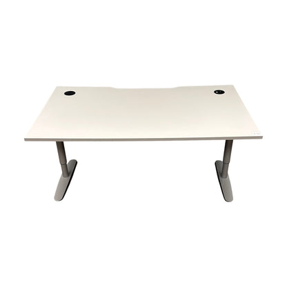 Manuelt hev/senk skrivebord, hvit, 160x90 cm