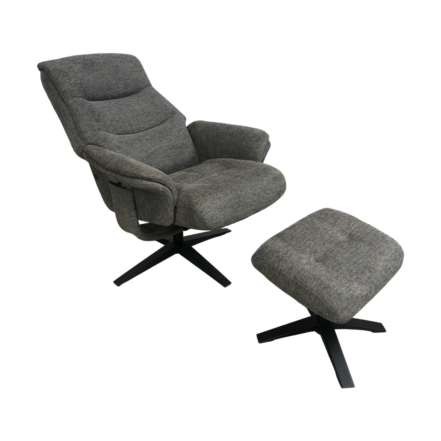 Køln lenestol fra A-Møbler, tekstil, med puff