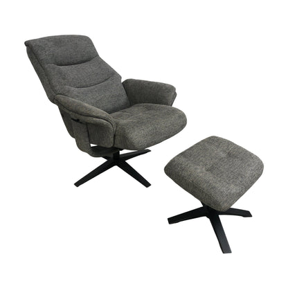Køln lenestol fra A-Møbler, tekstil, med puff