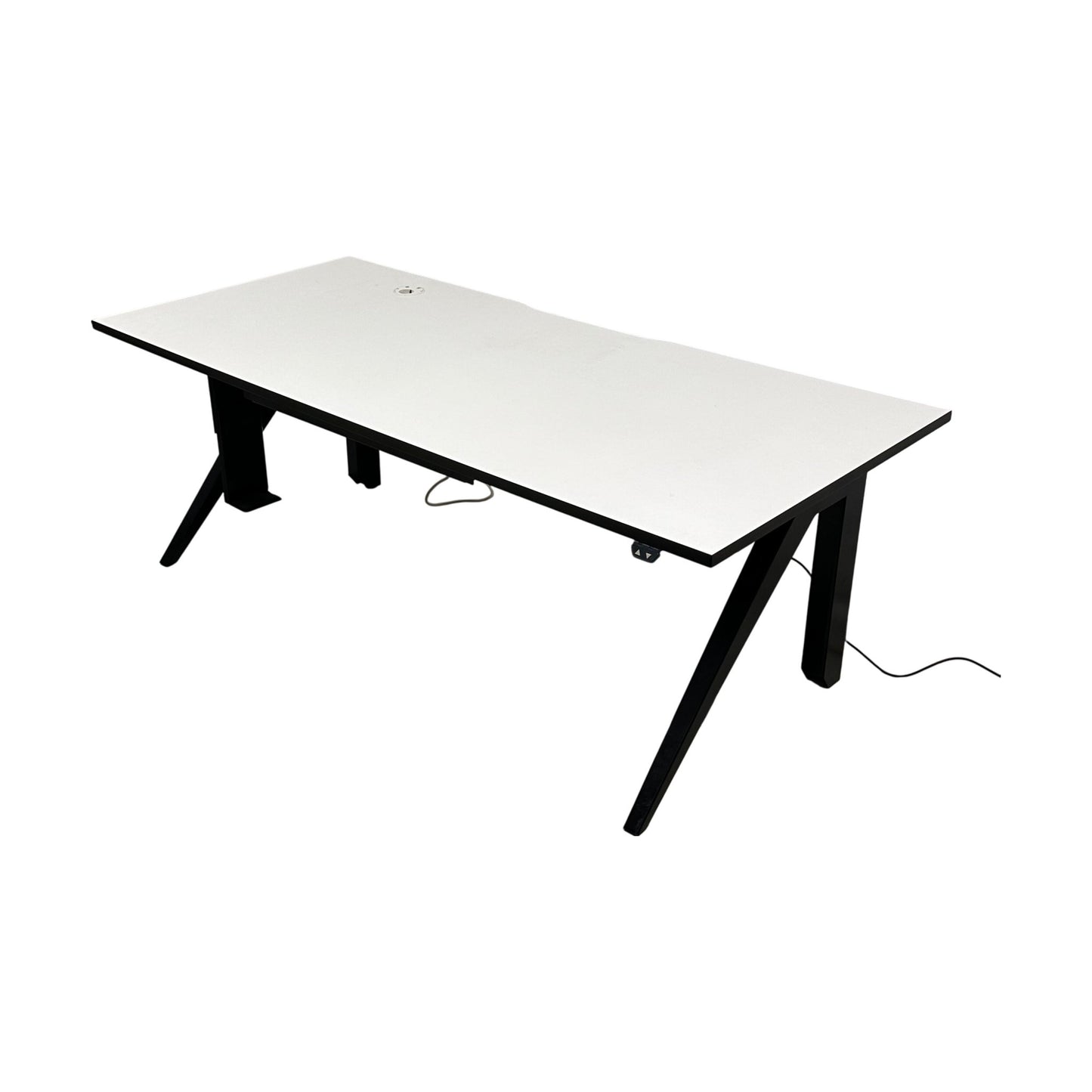 Elektrisk hev/senk skrivebord, hvit, 180x80 cm