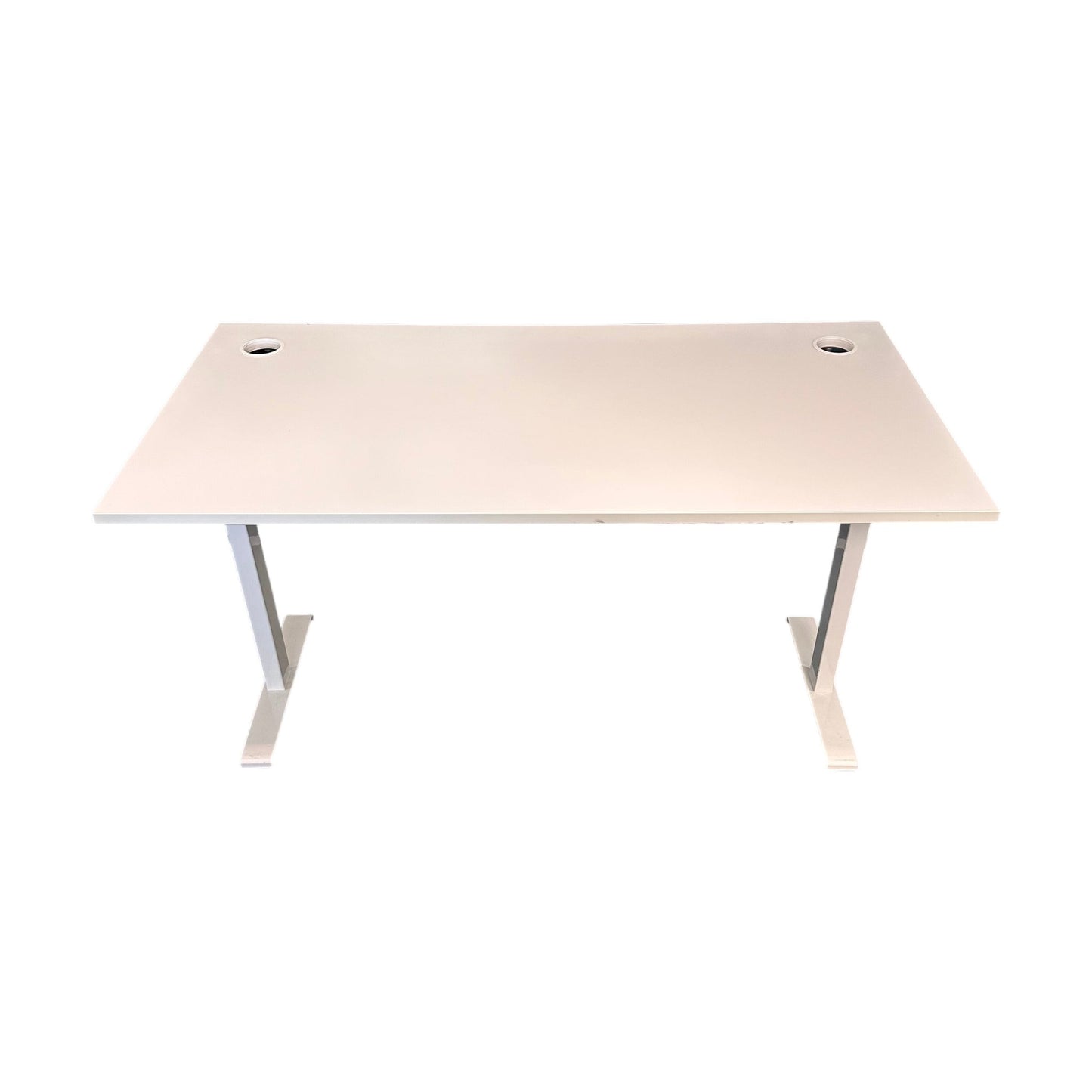 Helhvit skrivebord justerbart, 140x70 cm, Edsbyn