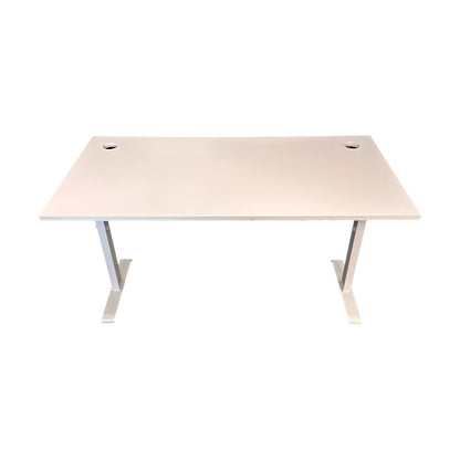 Helhvit skrivebord justerbart, 140x70 cm, Edsbyn