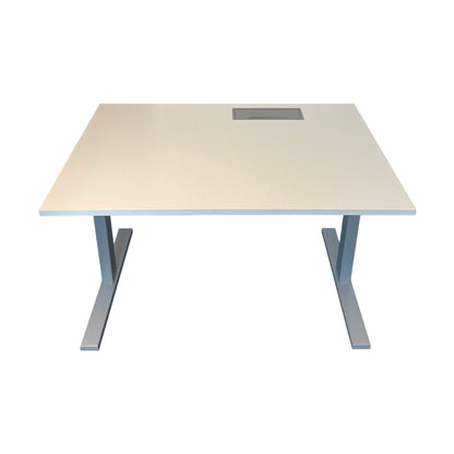Hvit elektrisk hev/senk skrivebord, laminat, 120x80 cm