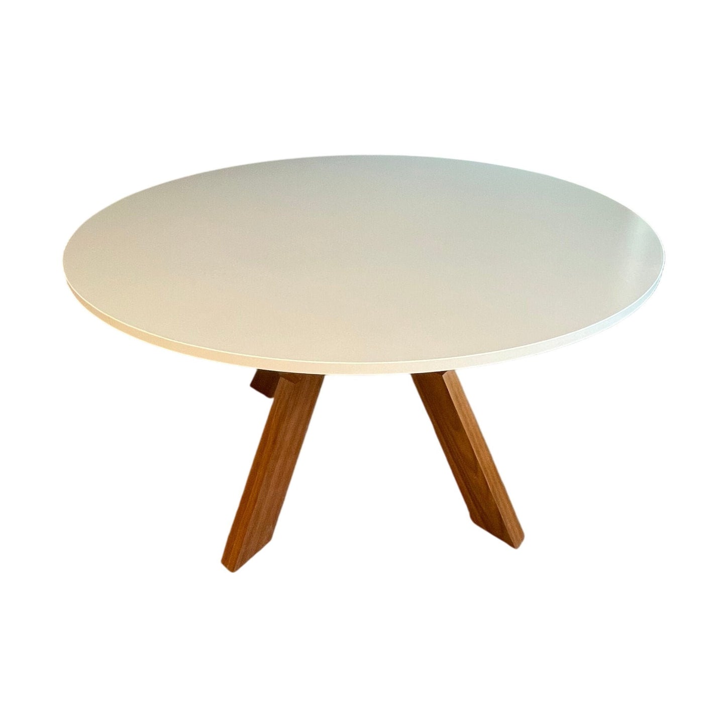 Sirkulært møtebord, hvit, Ø130 cm