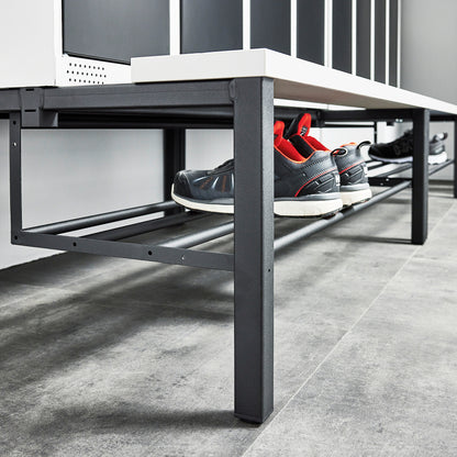 Skohylle til sittebenk, B1200 mm, svart fra AJ Produkter