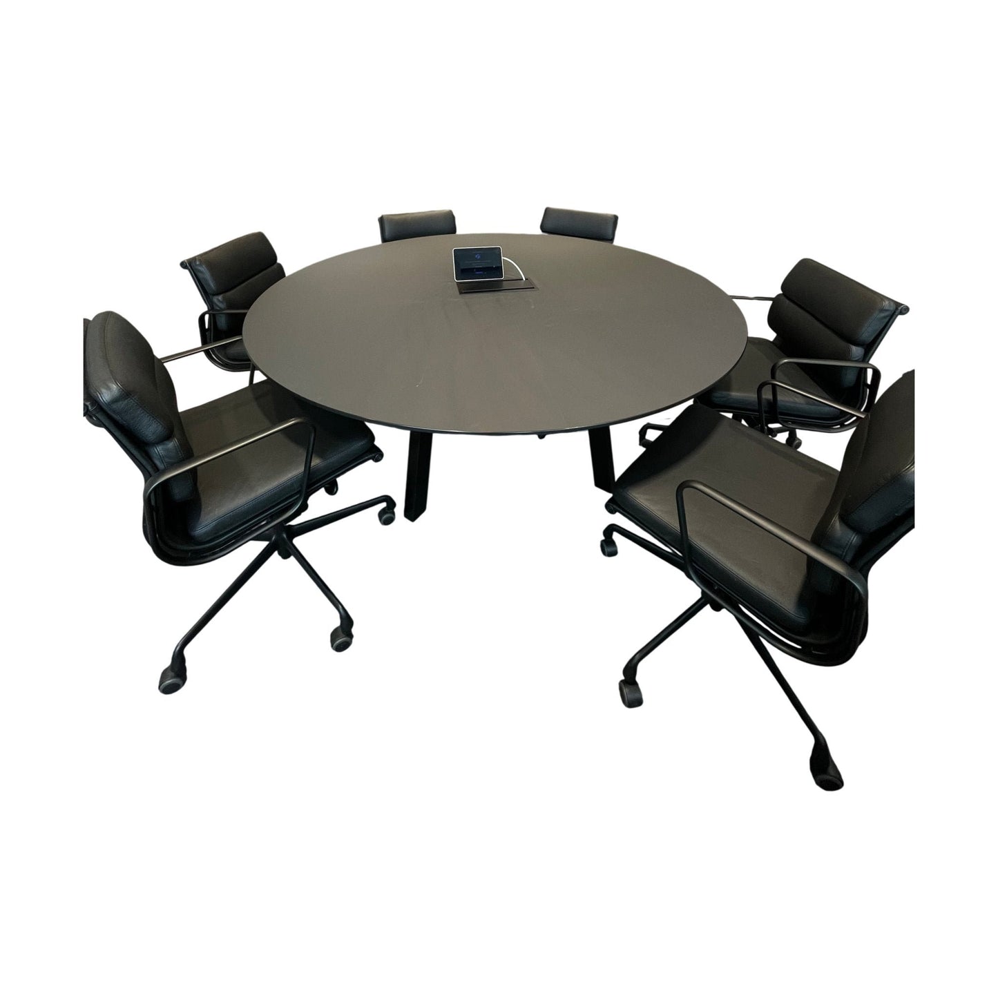 Møtebord, svart, 180x180 cm