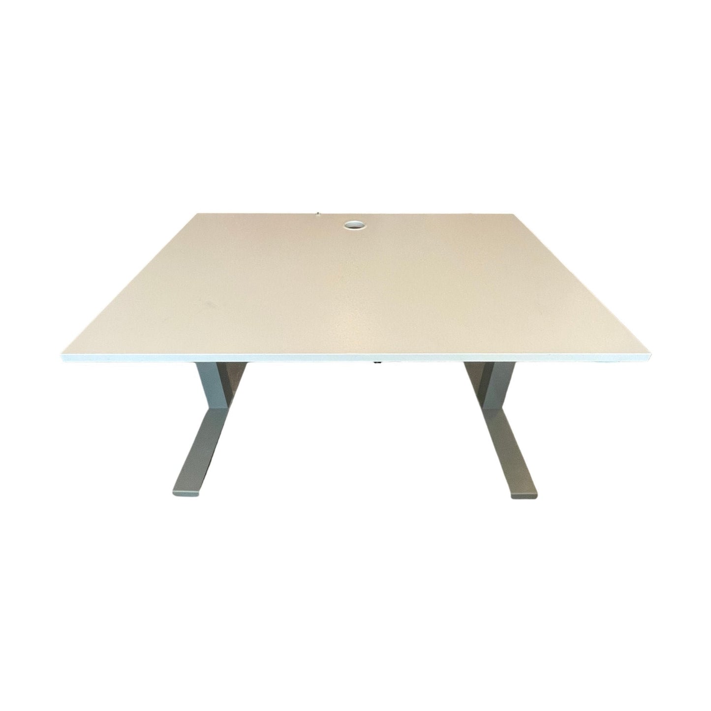 Kinnarps elektrisk hev/senk skrivebord, hvit laminat, 120x80 cm