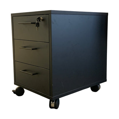 Skuffeseksjon med tre skuffer og lås