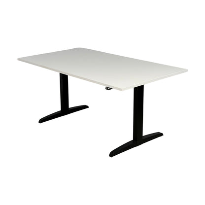 Elektrisk hev/senk skrivebord, hvit, 140x80 cm