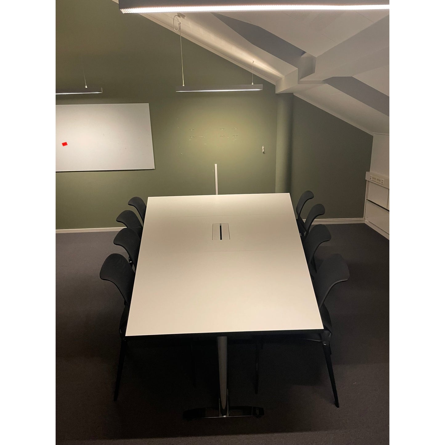 Møtebord trapesformet, hvit, 320x200 cm