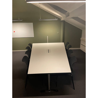 Møtebord trapesformet, hvit, 320x200 cm