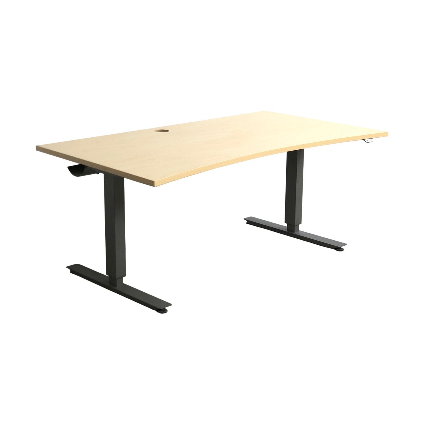 El hev/senk skrivebord med magebue fra EFG, trefarget, 160x90 cm