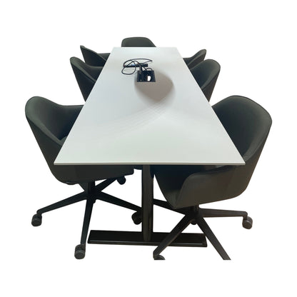 Møtebord, grå, 240x80 cm