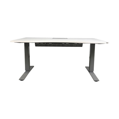 Manuelt justerbart hev/senk skrivebord 160x80 cm, grå/hvit, Kinnarps