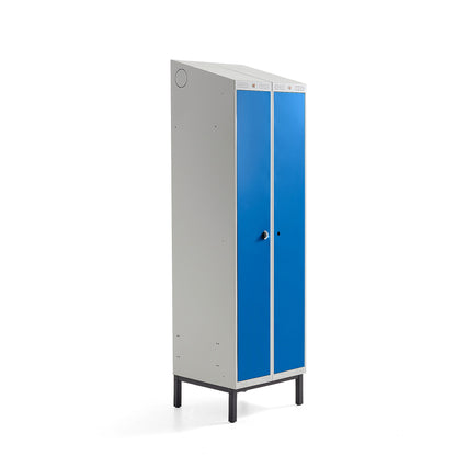 Garderobeskap CLASSIC COMBO, UTEN benstativ, 2 dører, H2100 B600 D550 mm, blå fra AJ Produkter