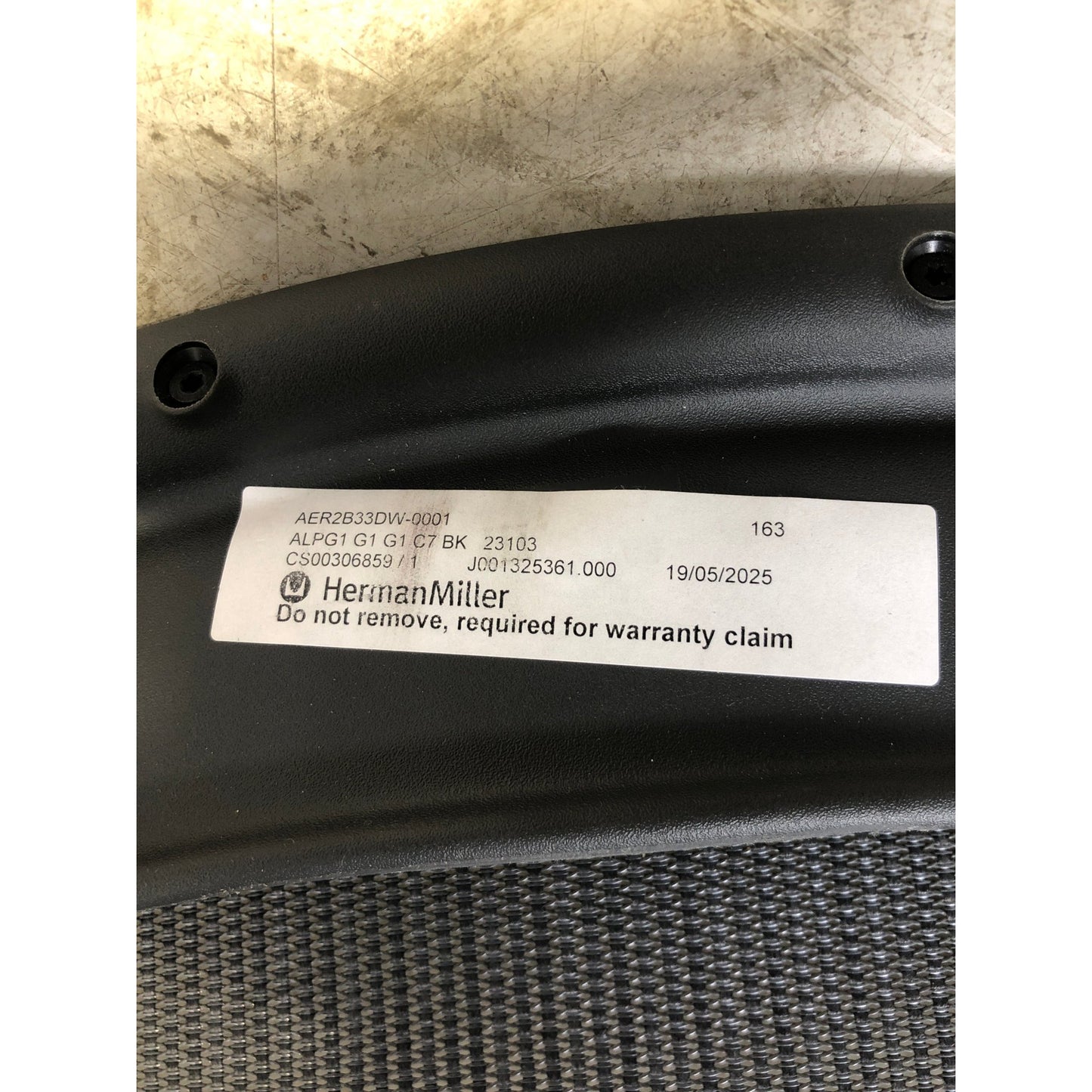 Aeron fra Herman Miller i Graphite, type B