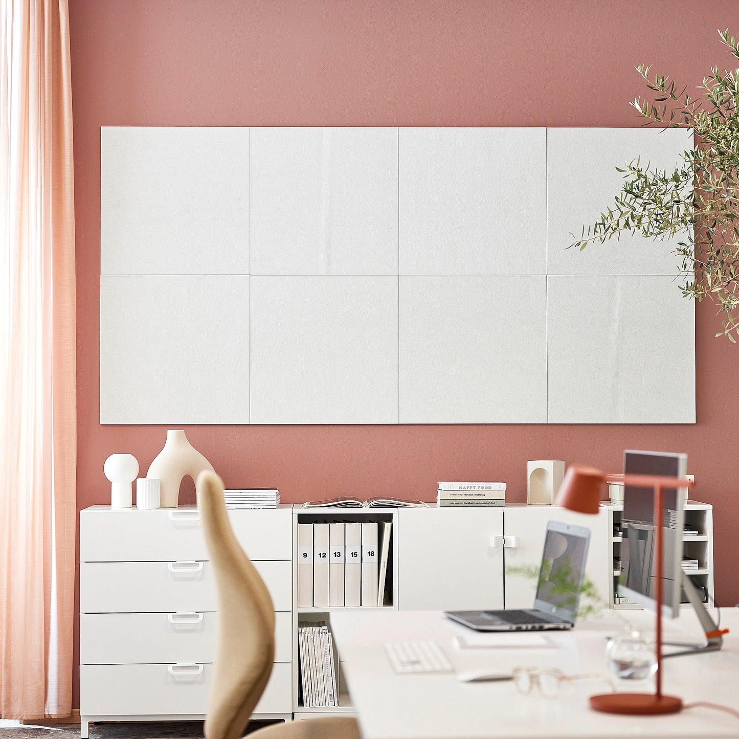 Lydabsorbent PATTERN, 8-pk., H600 B600 T11 mm, hvit