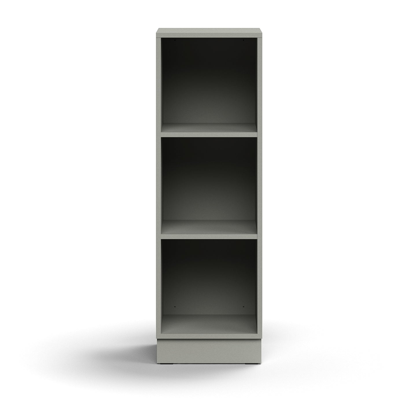 Bokhylle QBUS, 2 hyller, sokkel, H1252 B400 D400 mm, lys grå