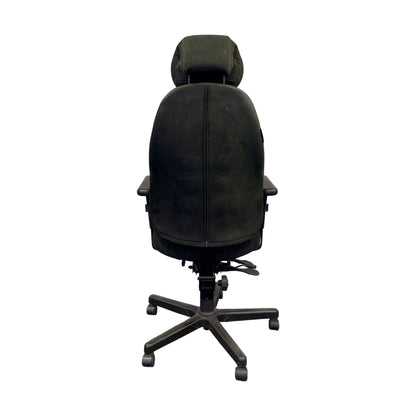 Kontorstol Malmstolen Classic 4000 Høy rygg, Sort med armlener og nakkestøtte