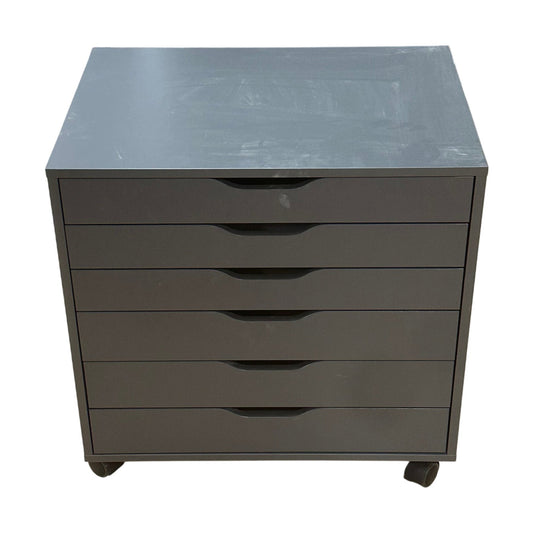 IKEA Alex skuffeseksjon i mørk grå, 6 skuffer