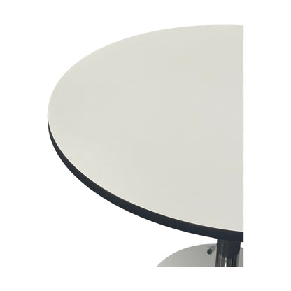 Rundt møtebord, hvit laminat, 100x100 cm