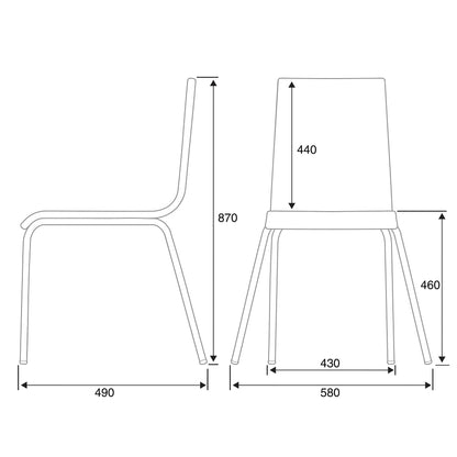 Konferansestol MELVILLE, 4-pk., mørk grå